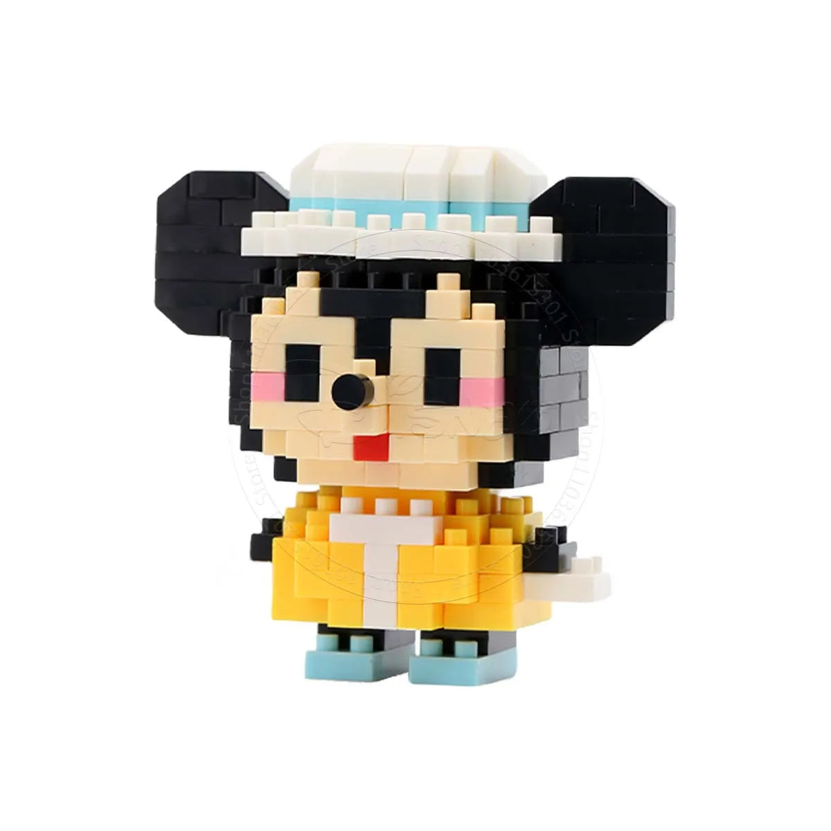 Stitch Disney Princess Elsa LinaBell Building Blocks Mickey Mouse Duck Mini Action Figures Blocks Assemble Toys Brick Kids Gifts.