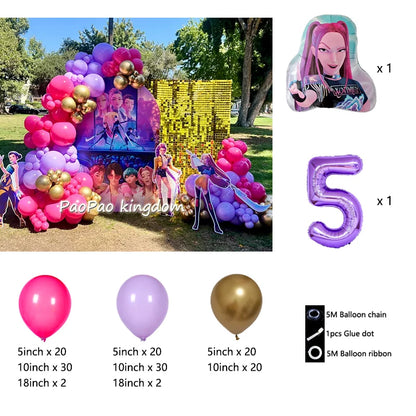 Kpop Dämonenjäger Themen Mädchen Geburtstag Luftballons Dekoration Anzahl Ballon Partyzubehör Babyparty Film Halloween Ballon.