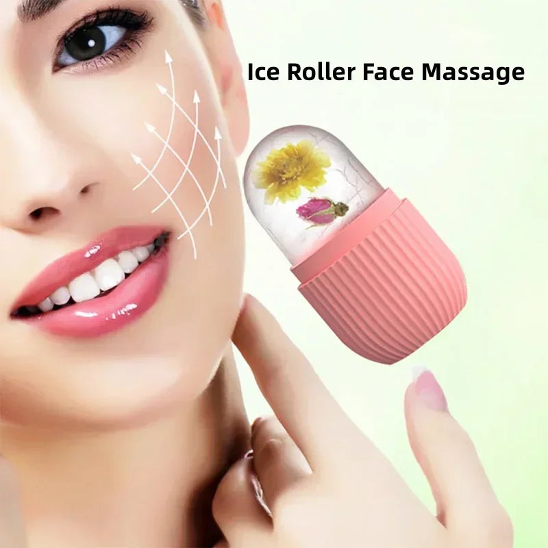Ice Facial Roller Cube Beauty Lifting Ice Ball Face Massager Contouring Eye Roller Facial Treatment Reduce Acne Skin Care Tool.