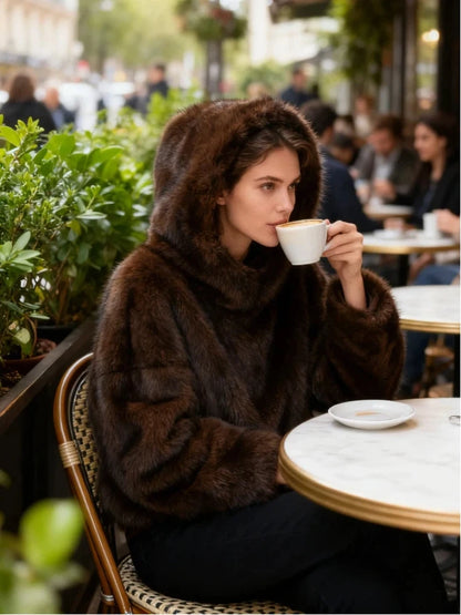 Chic Faux Pelz frauen Mäntel Elegante Revers Binden Gürtel Verdicken Volle Hülse Weibliche Jacken 2025, Herbst Winter Neue dame Streetwears