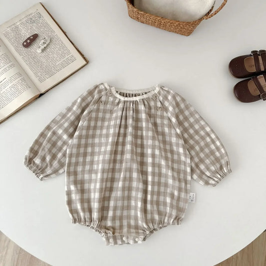 Frühling Herbst Ins Neugeborenen Plaid Langarm Body Lose Junge Baby Onesie Casual Kind Mädchen Baumwolle Strampler Kleinkind Kleidung.