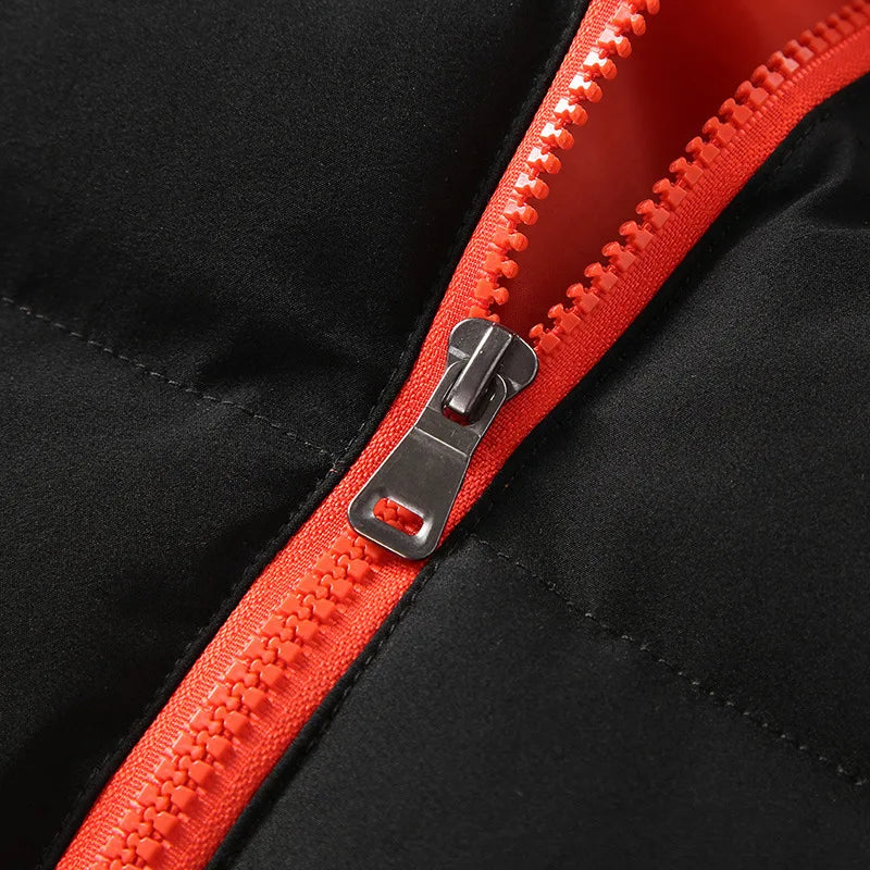 2024 Black New Men's Warm Jacket Cotton Padded Jacket Casual Sports Autumn Winter Men Standing Collar Warm Thick Parker Coat Jac.