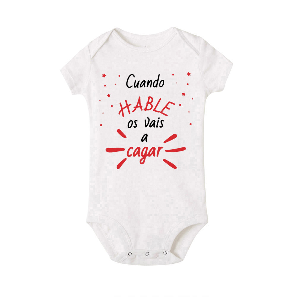 When I Talk You Mess Up The Gift Print Baby Strampler Säuglingsbodysuit Baby Niedliche Kleidung Neugeborene Kurzarm Bodys Kleinkind Geschenk.