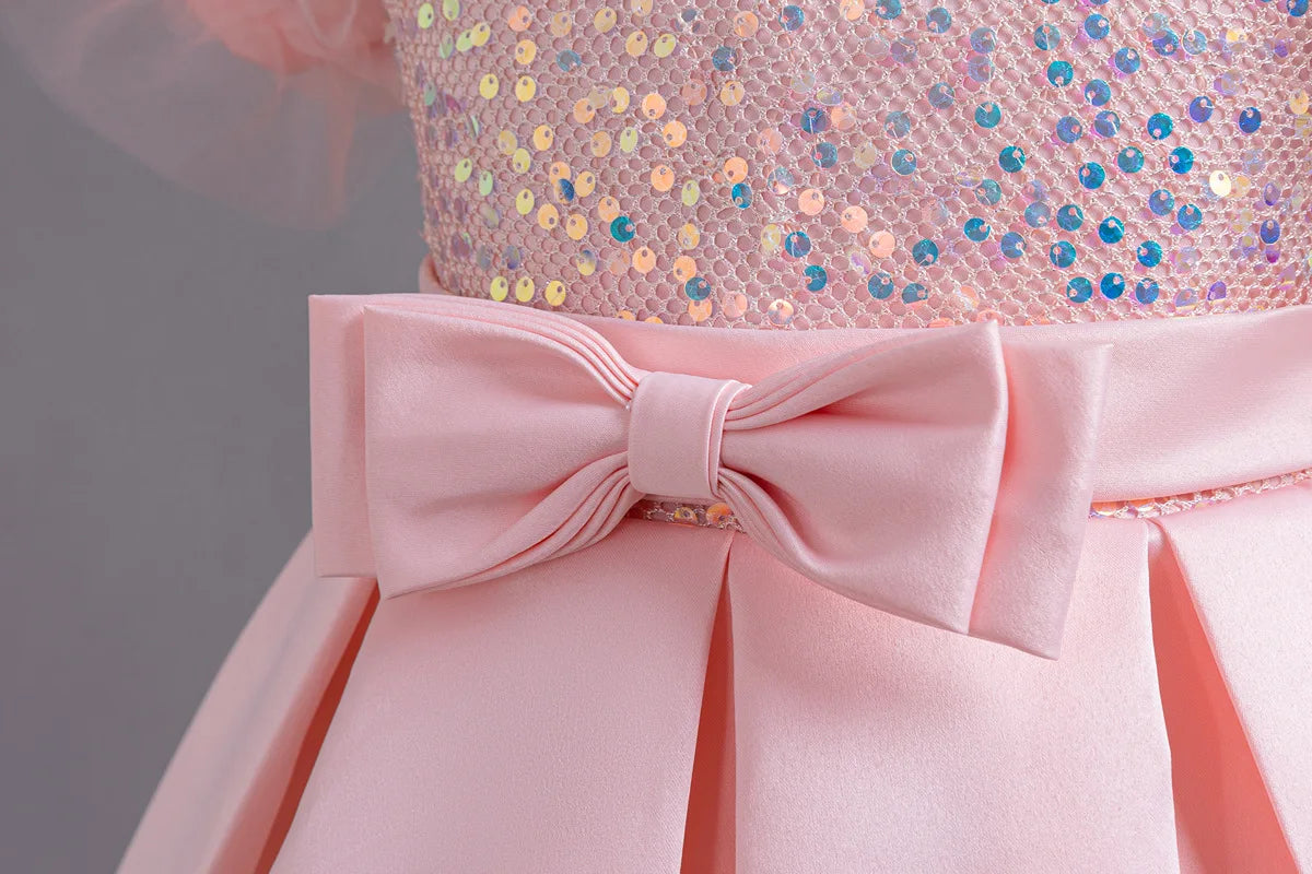 Hetiso Mädchen Pailletten Prinzessin Kleid flauschige Tutu Ärmel Geburtstags feier Leistung Hochzeit Ballkleid Kinder Kleider 3 6 8 10 Jahre.