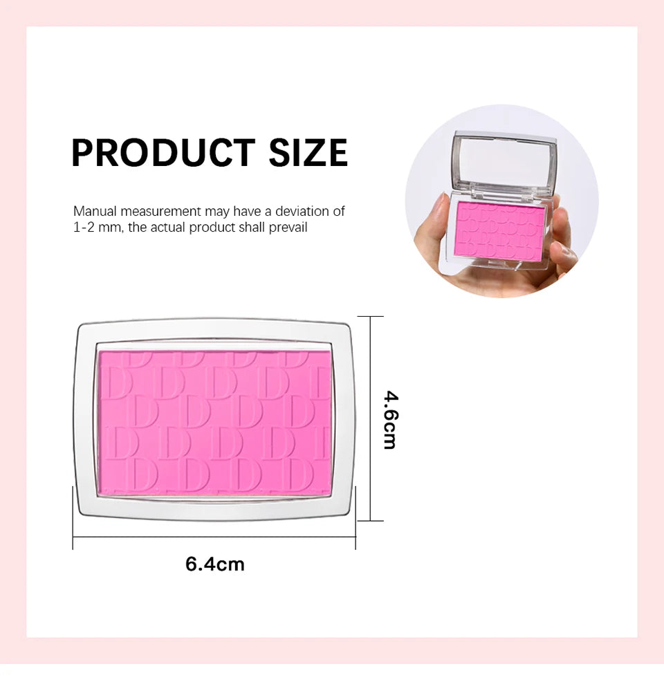 Blush Matte Natural Cheek Tint Brighten Face Waterproof Face Contouring Cosmetics Blush Powder Soft Female Makeup For Cheeks.