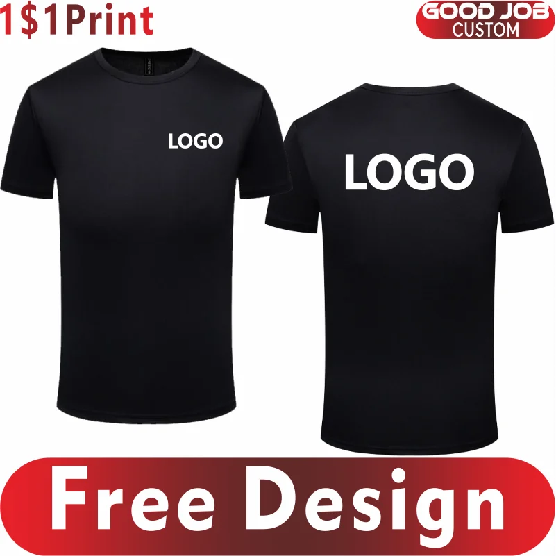 Summer Quick-drying T-shirt Custom Logo Breathable Sports Top Embroidery Personalized Logo Team Activity T-shirt Print Pattern.