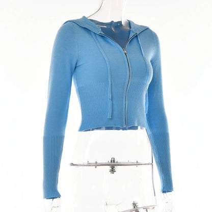 Apprabant Rib Knitted Two Piece Set Women Tracksuit Long Sleeve Zipper Hoodies Skinny Pants Sets Casual Solid Sweatshirt Suits