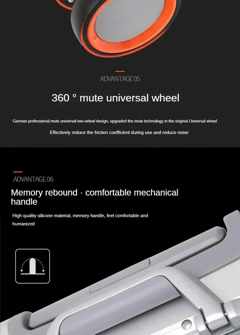 TravelTrolley-Gepäck, 20 Zoll, Handgepäck, Kabinenkoffer, Reisetaschen, Rollgepäck, Reisekoffer aus Aluminium-Magnesium-Legierung.