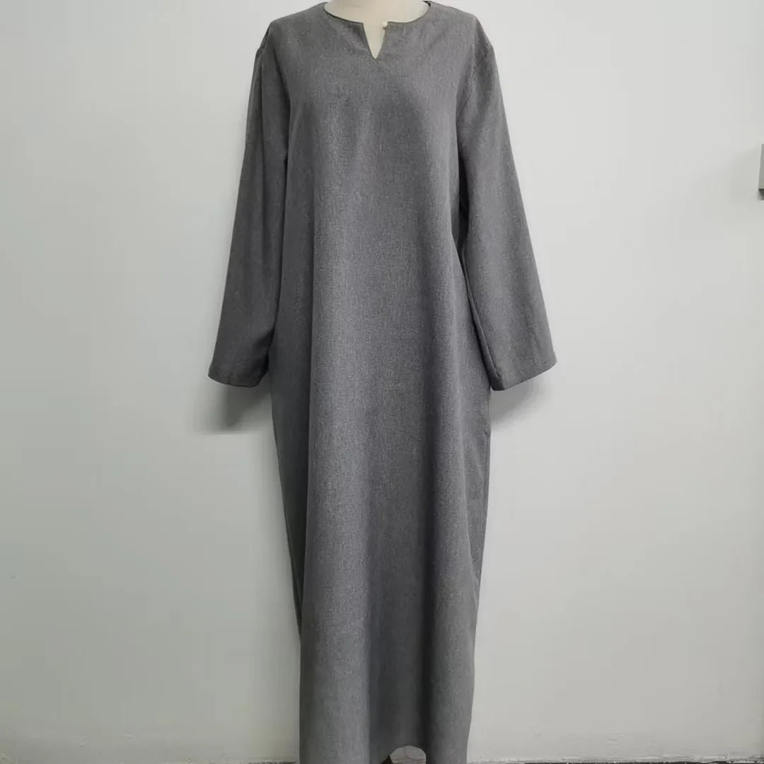 Ramadan Eid Muslim Dress Djellaba Plain Modest Dubai Abaya Turkey Kaftan Kebaya Arabic Robe Women Islam Jalabiya Vestidos