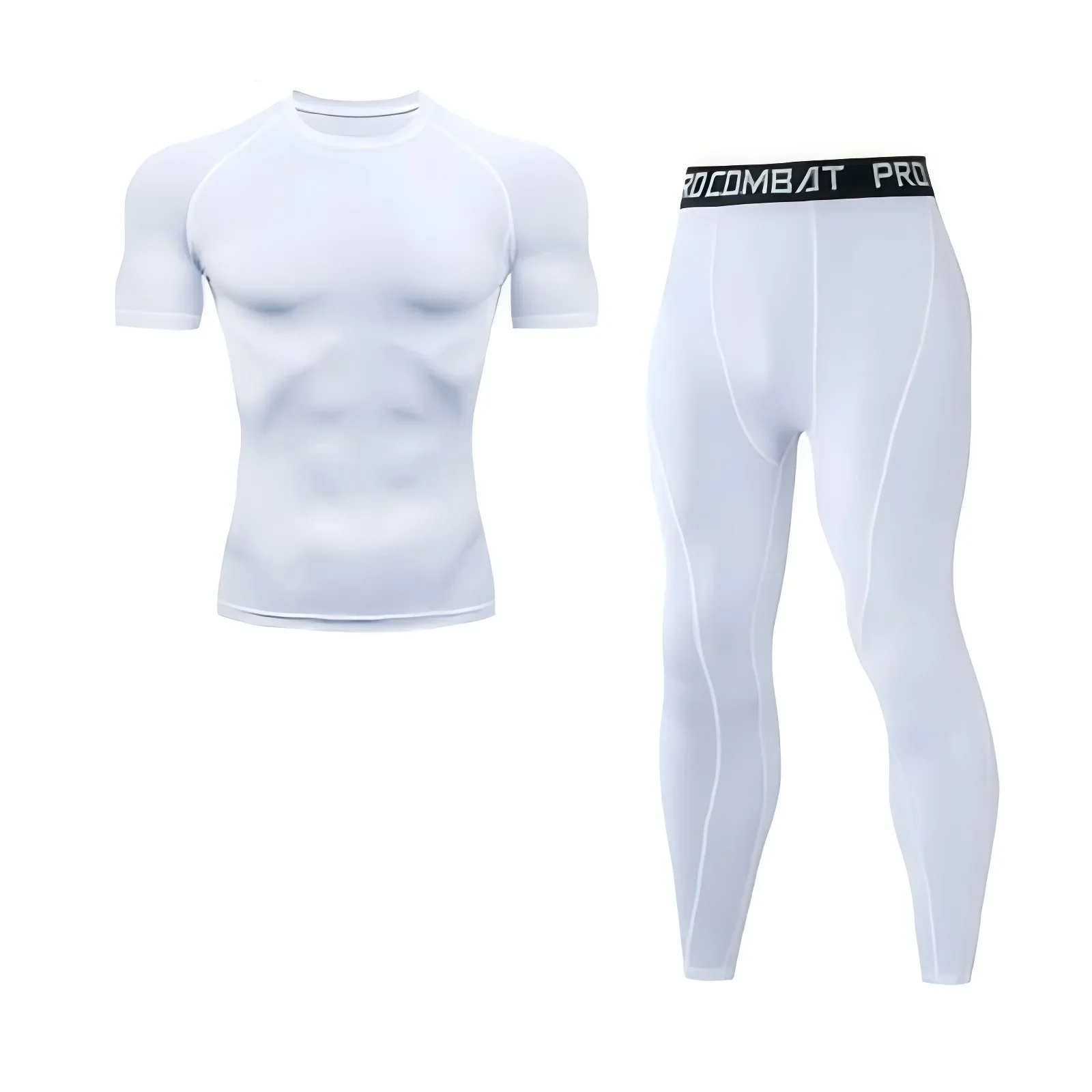 New Men's Tracksuit Gym Fitness Running 2 Pcs/Set Quick Dry Sweat-absorb Compression Sport Suit Clothes Jogging Sport Wear S-3XL.