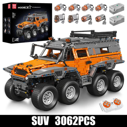 Mould King 13088 13089 Technical Car Toys The RC Avtoros Shaman 8x8 Building Block Assembly Car Brick Set Kids Christmas Gift