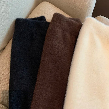 Faldas Mujer Moda Slim Sexy High Waist Wrap Hip Black Furry Skirt Women Mini Autumn Winter Bottom Wild Woolen Elegant Korean.