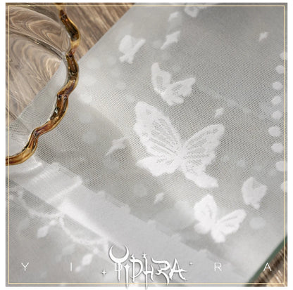 Butterfly at Night ~ Sweet Lolita Tights Sheer Wedding Pantyhose for Summer by Yidhra.