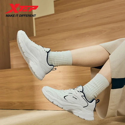 Xtep Women's Casual Shoes 2024 Winter Trendy Retro Durability Comfortable Sneakers Stability Sports Shoes 876418320008.