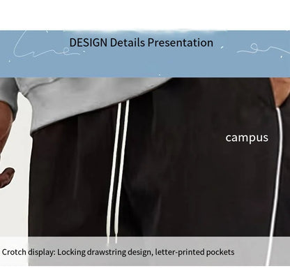 Paratrooper pants sports men's ice silk spring and summer straight work pants lace-up loose pants outdoor pants casual pants.