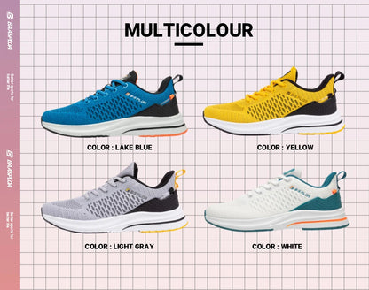 Baasploa New Running Shoes Men's Casual Lightweight Designer Mesh Sneakers Male Outdoor Breathable Lace-Up Sports Walking Shoes.
