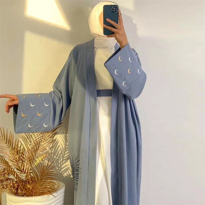 Women Dress Soft Nida Nursing Mother Abaya with Side Zip Front Islamic Clothing Puff Sleeves Breastfeeding Abaya Modest Dresses.