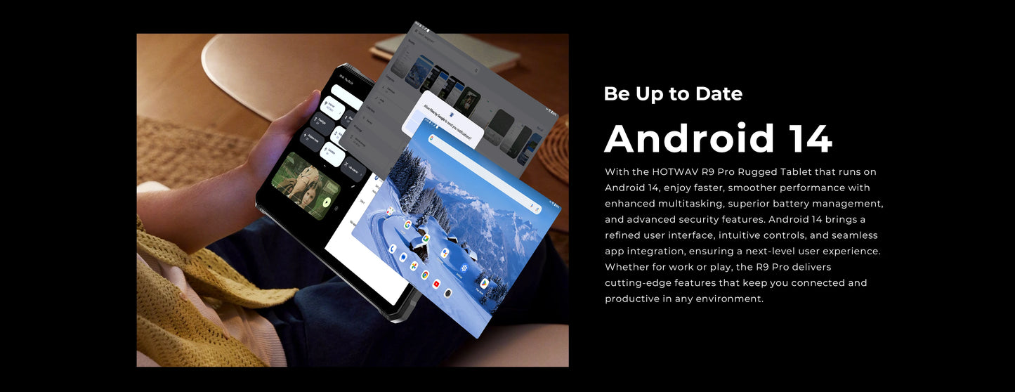 HOTWAV R9 Pro Rugged Tablet Android 14 11" FHD+ 20080mAh Pad 64MP Rear Camera 6GB 256GB Tablet PC With Super Camping light