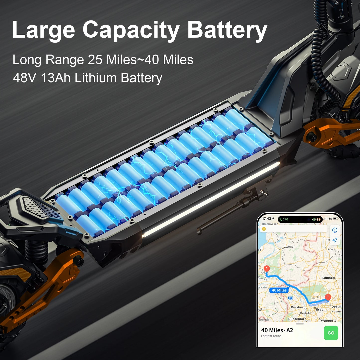 DECE DES20 Adult Electric Scooter 1200W Motor E-Scooter 48V13AH Battery 10 Inch Tire City Escooter.