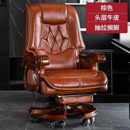 Business Leder Büro Computer Stuhl Liege Verstellbare Rückenlehne Executive Rotierenden Stuhl Massage Computer Büro Möbel