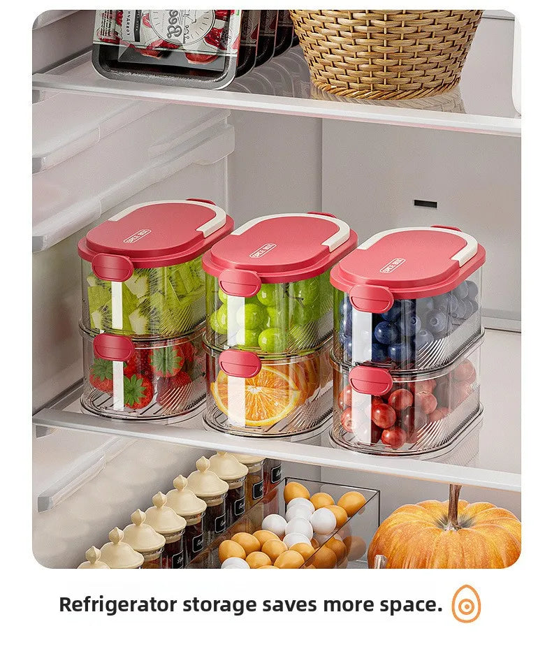 Portable Storage Box Onion Ginger and Garlic Seasoning Jar Can Be Stacked Sealed Storage Jar Packaging Fresh-keeping Box.