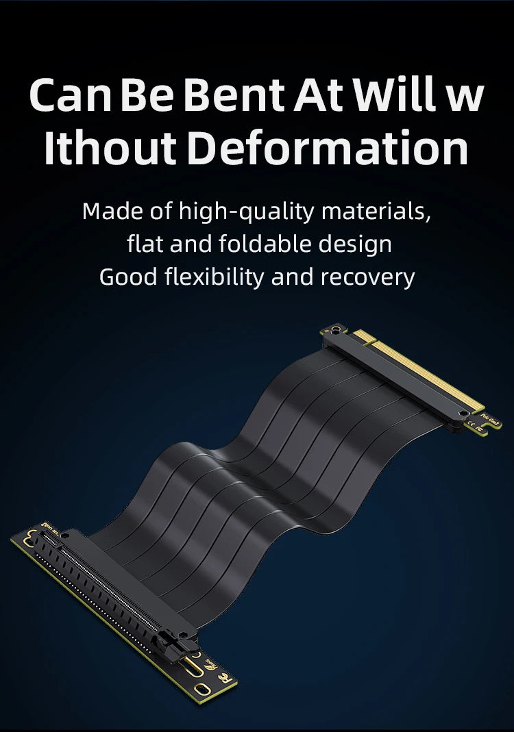 TEUCER L-Z3 GPU Vertical Mounting Bracket Kit, PCIe 4.0 X16 Riser Cable 200mm, Graphics Card Steering Mounting Bracket.