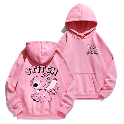 Stitch Hoodie Autumn/Winter Hoodie European and American Cartoon Anime Hoodie Loose Clothes Couple's Hoodie Coat.