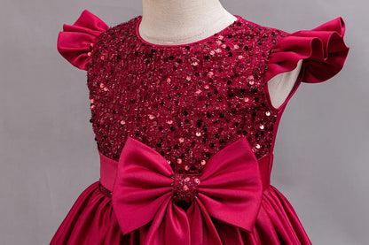 Performance Formelles Partykleid für Mädchen, Kinderkleidung, Paillettenkleider, aktive Kleider für Mädchen, Kinderkleidung, Schwarz, 3 bis 10 Jahre