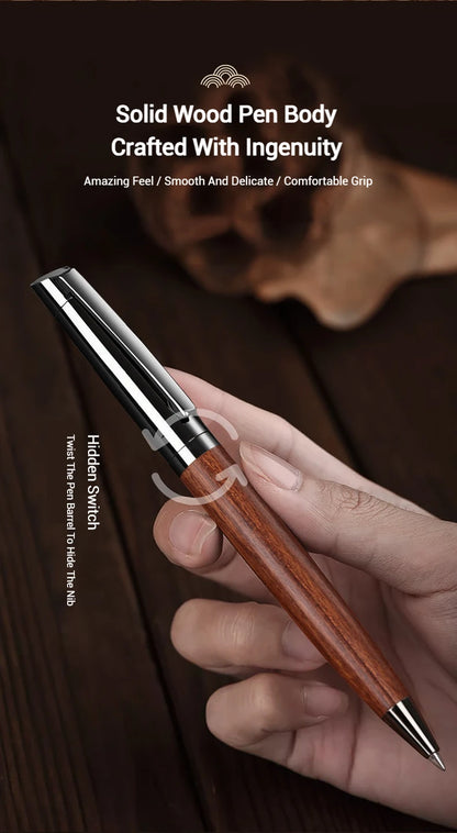 Luxuriöser Kugelschreiber aus Holz und Metall, mittlere Spitze, für Geschäftsbüros, Schule, Büromaterial.