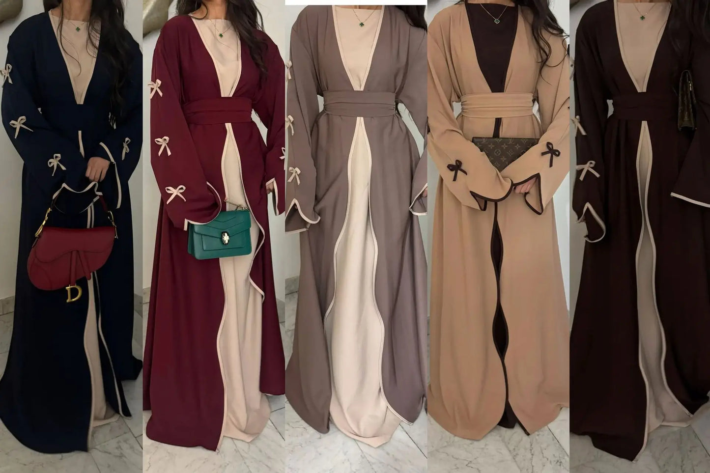 Eid Bow Abaya Women Cardigan Dress Muslim Party Caftan Robe Jalabiya Morocco Dubai Kaftan Islam Vestidos Largos Ramadan 2025