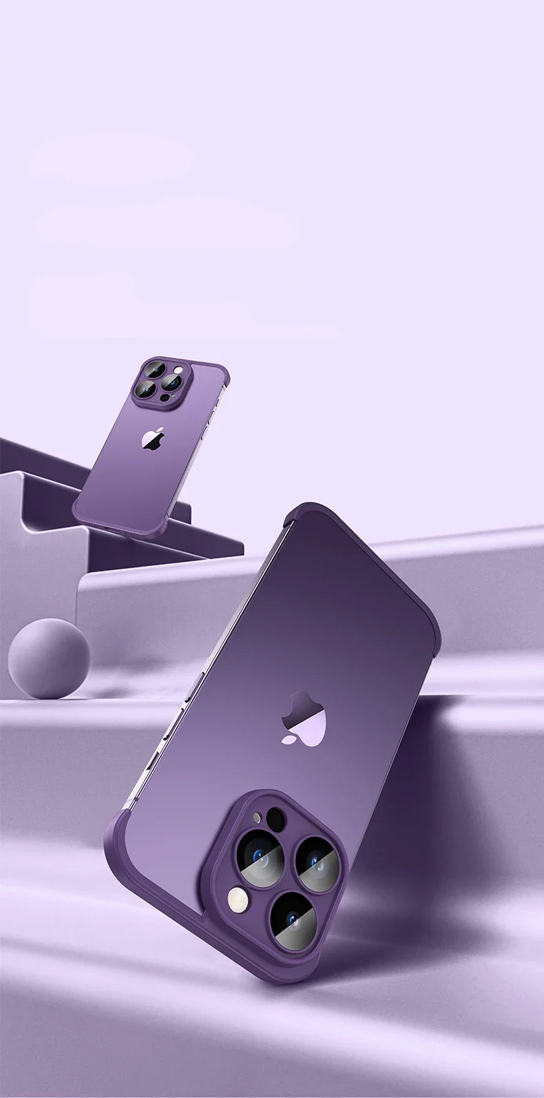 Frameless Silicone Bumper with Lens Protector Case for IPhone 17 Air 14 13 12 15 16 Pro Max Plus 15Pro 16Pro IPones Corner Cover.