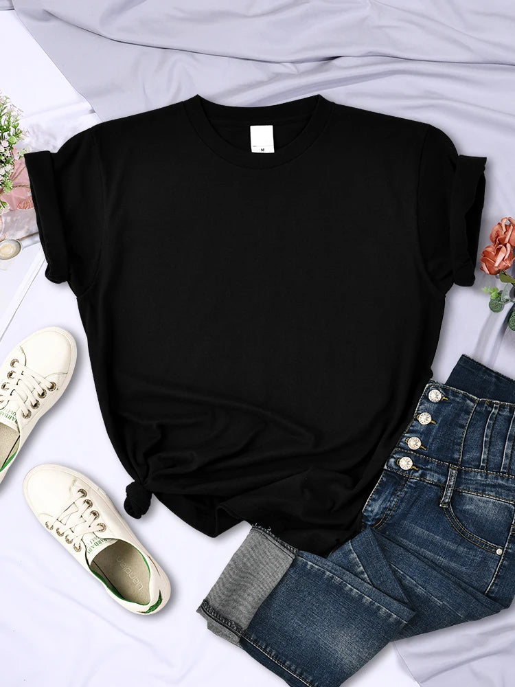 Solid Color Women T Shirts Comfortable Summer Tee Shirt All-Match Multicolor Streetwear Loose Hip Hop Short Sleeve For Female.