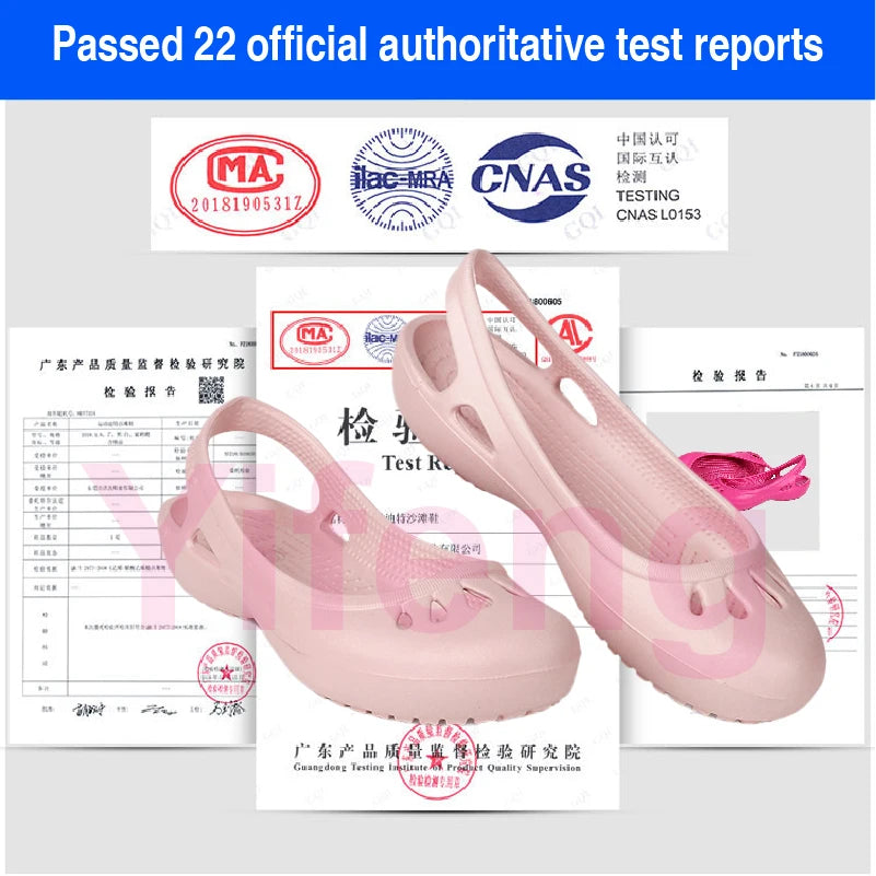 Certified Satihu Summer New Lightweight Anti Slip Hole Shoes  Clog For Women's Flat Bottom Sandals Nurse Outdoor Beach Jelly.