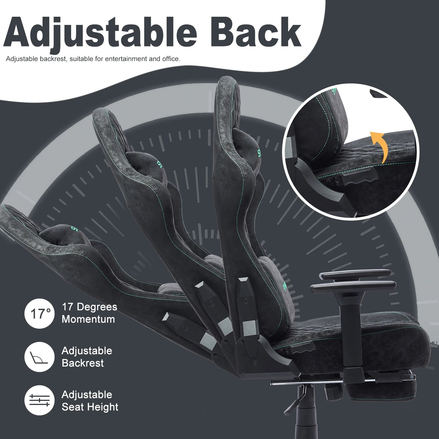 Symino Gaming-Stuhl mit Fußstütze, PC-Stuhl im Racing-Stuhl-Design, Vintage-PU-Leder, ergonomischer Bürostuhl