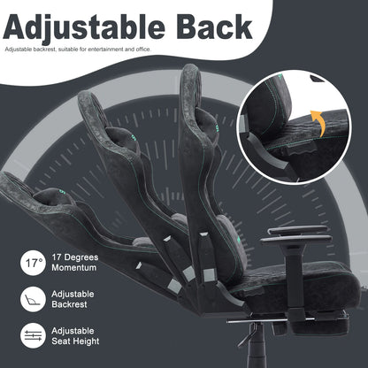 Symino Gaming-Stuhl mit Fußstütze, PC-Stuhl im Racing-Stuhl-Design, Vintage-PU-Leder, ergonomischer Bürostuhl