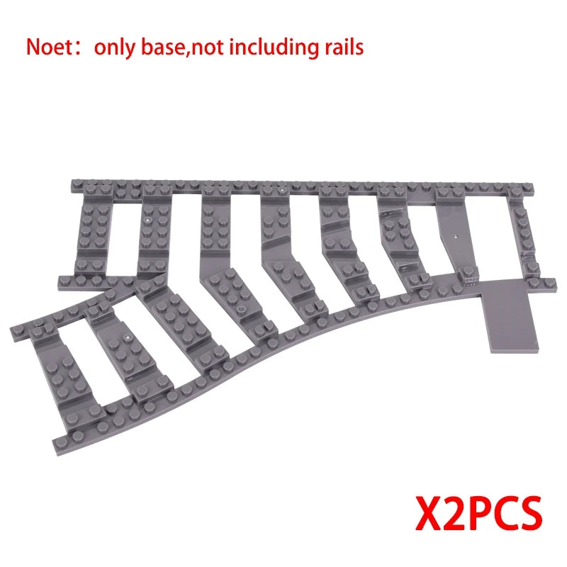 MOC City Creative Idea Train Straight and Curved Rails Base Tracks Shoulder Building Blocks Bricks Accessories DIY kid Toys gift.