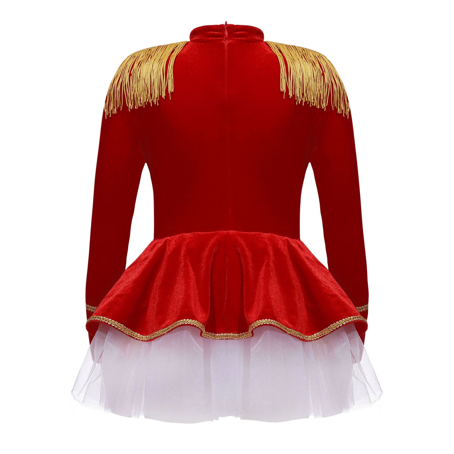 Kinder Mädchen Halloween Weihnachten Karneval Zirkus Zirkusdirektor Cosplay Performance Kostüm Langarm Mesh Trikot Tutu Kleid