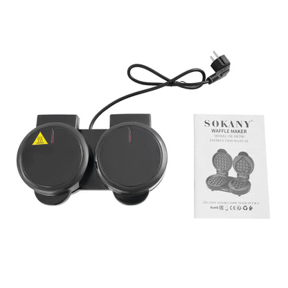 2-Slices Home Electric Waffle Maker| Non-stick Multi-function Breakfast Waffles Machine|Cooking Kitchen Appliances.