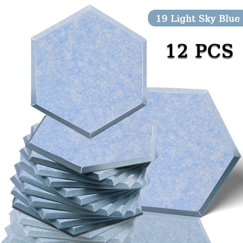 TOUO Acoustic Panel Sound Proof Decorative Wall Panels 12 PCS Acoustic Insulator High Density Noise Absorbing Isolator