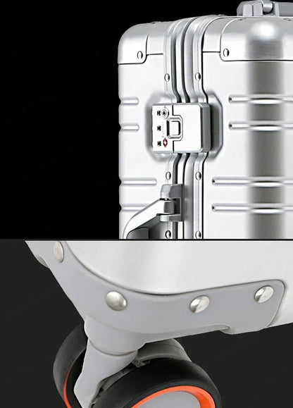 TravelTrolley-Gepäck, 20 Zoll, Handgepäck, Kabinenkoffer, Reisetaschen, Rollgepäck, Reisekoffer aus Aluminium-Magnesium-Legierung.