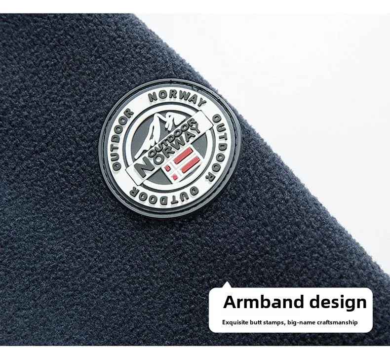 Outdoor Ski Fleece Jacket Men's Autumn And Winter Brand Thick Very Cold Plush Lapel Coat Casual Snow Windproof Sweatshirt Jacket.