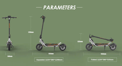 Kukirin A1 Folding Electric Scooter, 800W 48V 13Ah Battery, 10 "Vacuum Tire, 45 km/h Max Speed 45km Range Front & ReverDisc Brake