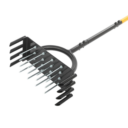 2-in-1-Rasenbelüftungswerkzeug, manuelles Rasenbelüfterwerkzeug mit 16 Spikes und 8 Entkern für Gartengras, loser Boden, verhindert Verdichtung