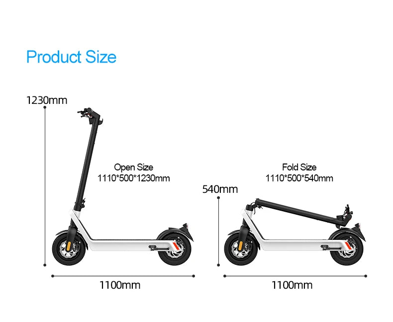 HX X9 plus Folding Electric Scooter 500W 36V15.6Ah 10-inch Tire Lightweight E-Scooter Adult Urban Commuting EScooter