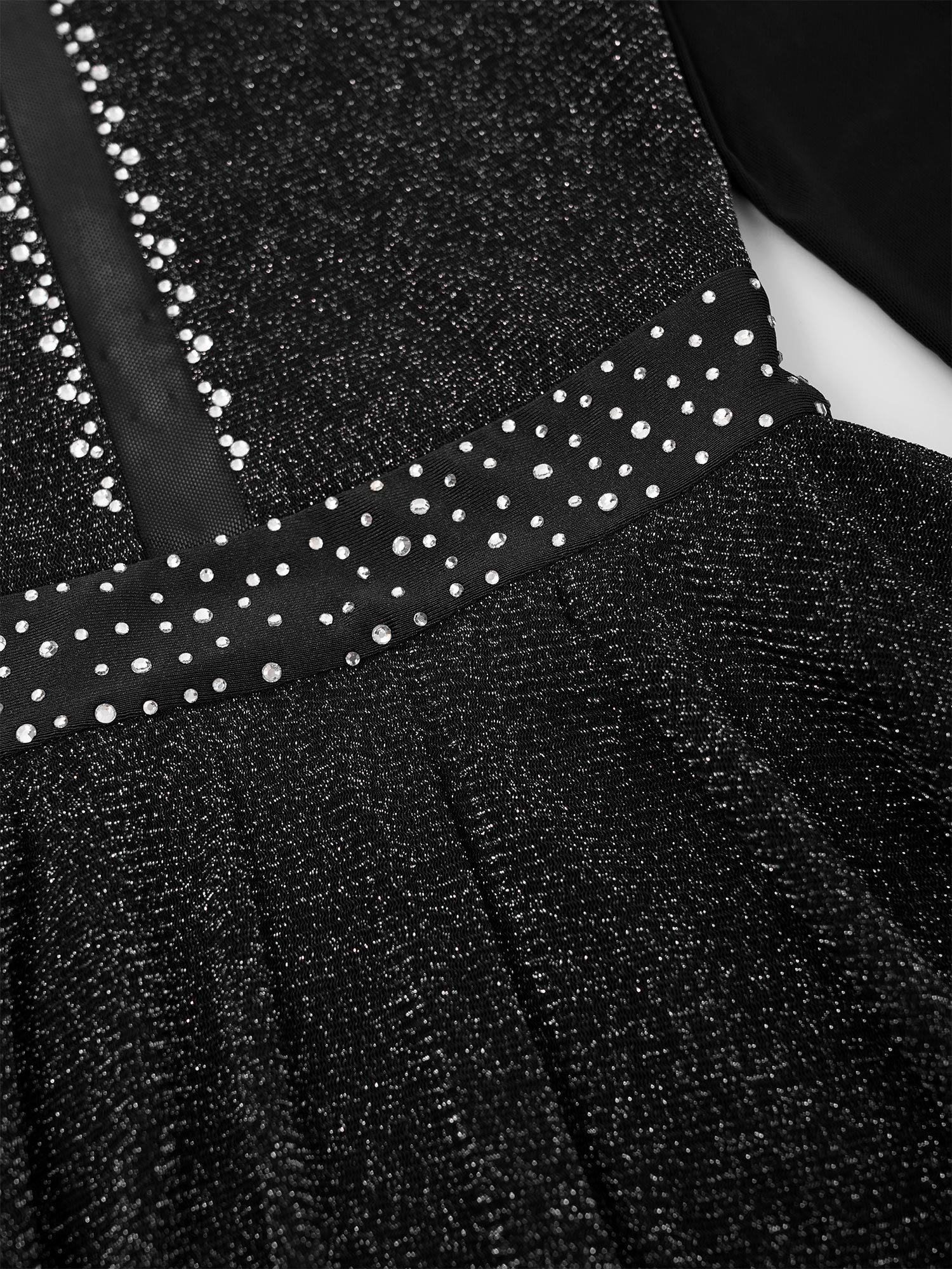 Kinder Mädchen Eiskunstlauf Kostüm Ballett lyrische Tanz gymnastik Trikot Kleid Langarm glänzend Mesh Performance Dance wear.