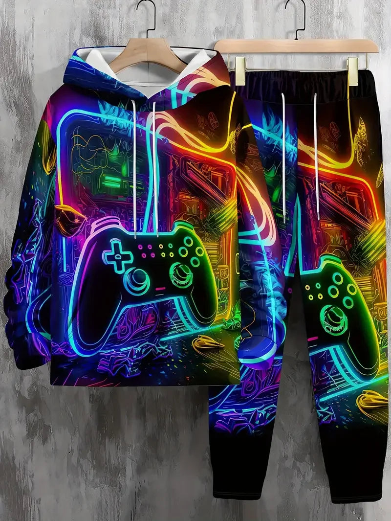 Autumn Games Console 3D Printed Hoodie Suit Men Sweatshirts Sweatpants Casual Fashion Two Piece Tracksuit Set Men's Clothing.