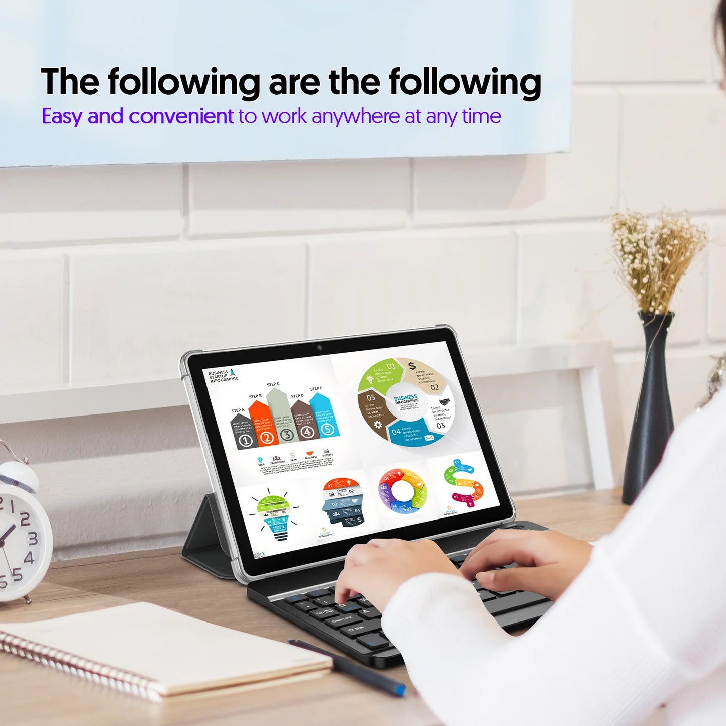 BAKEN 10-inch Android 15 tablet, 128GB RAM + 9GB + 64GB storage, 1TB expandable memory, WiFi 6, Bluetooth, Google GMS.