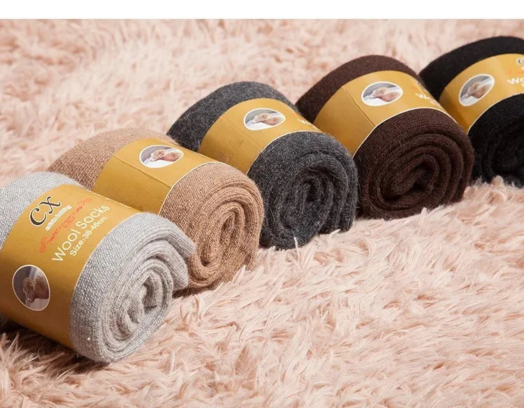 4Pairs/Lot Men's Winter Super Thick Thermal Socks Wool Men Women Solid High Quality Merino Wool Socks Cold Snow Warm Wool Socks.