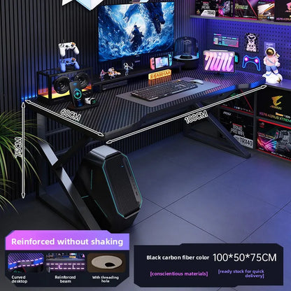 Schreibtisch, Bücherregal, integrierter Schreibtisch mit Lochbrett, Schlafzimmer, E-Sport-Tisch, Desktop-Computertisch