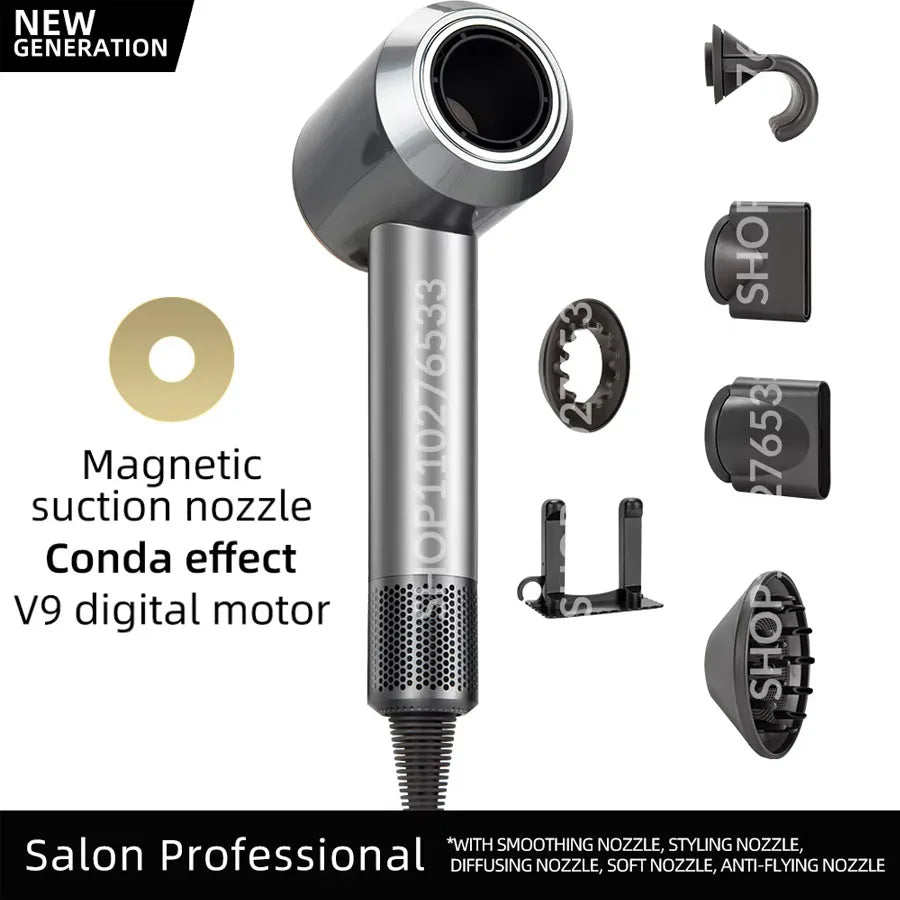 5 in 1 Electric Ionic Hair Dryer High Speed Bladeless HairDryer Negative Ion Professional 1.8M Super Leafless Hair Dryer.